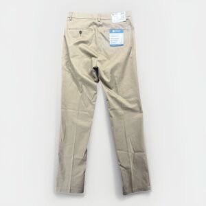 Haggar Pants Mens 32x36 Beige Premium No Iron Khaki Classic Fit Stretch New